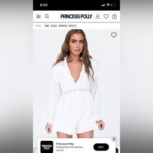Princess Polly One Kiss Romper White